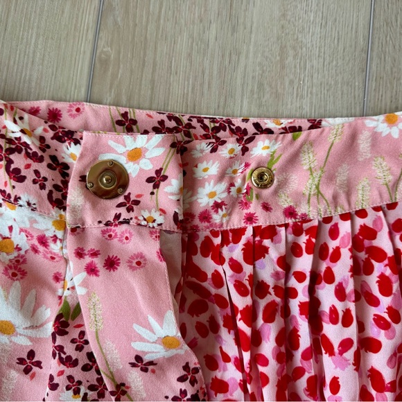 Mother of Pearl Sweet Meadow Kenzie Silk Midi Wrap Skirt pink floral Size 6 GUC - Picture 15 of 15